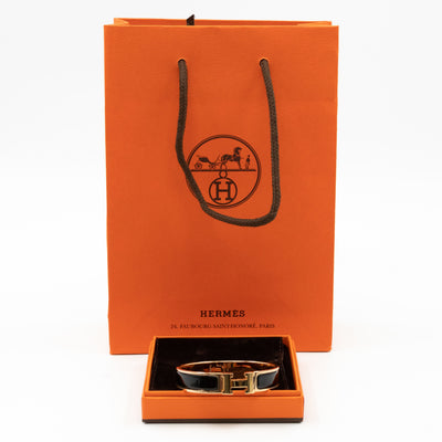 Clic H Bracelet Narrow Black Gold