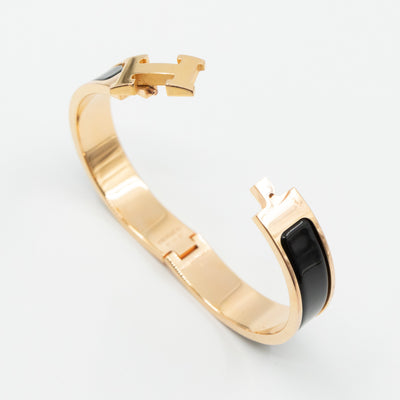 Clic H Bracelet Narrow Black Gold