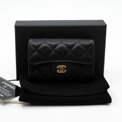 Classic Flap Card Case Black Caviar