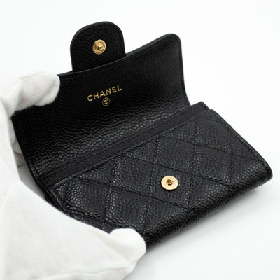 Classic Flap Card Case Black Caviar