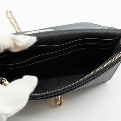 Bayswater Clutch Wallet Chain Black Leather