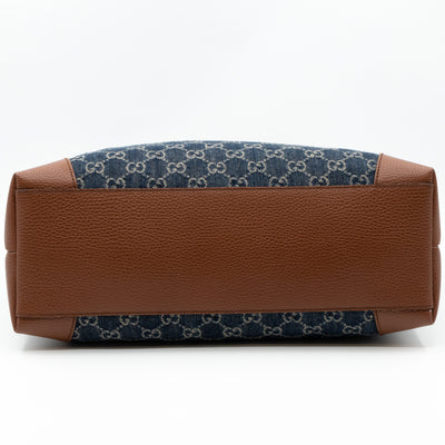 Ophidia GG Medium Tote Blue Denim