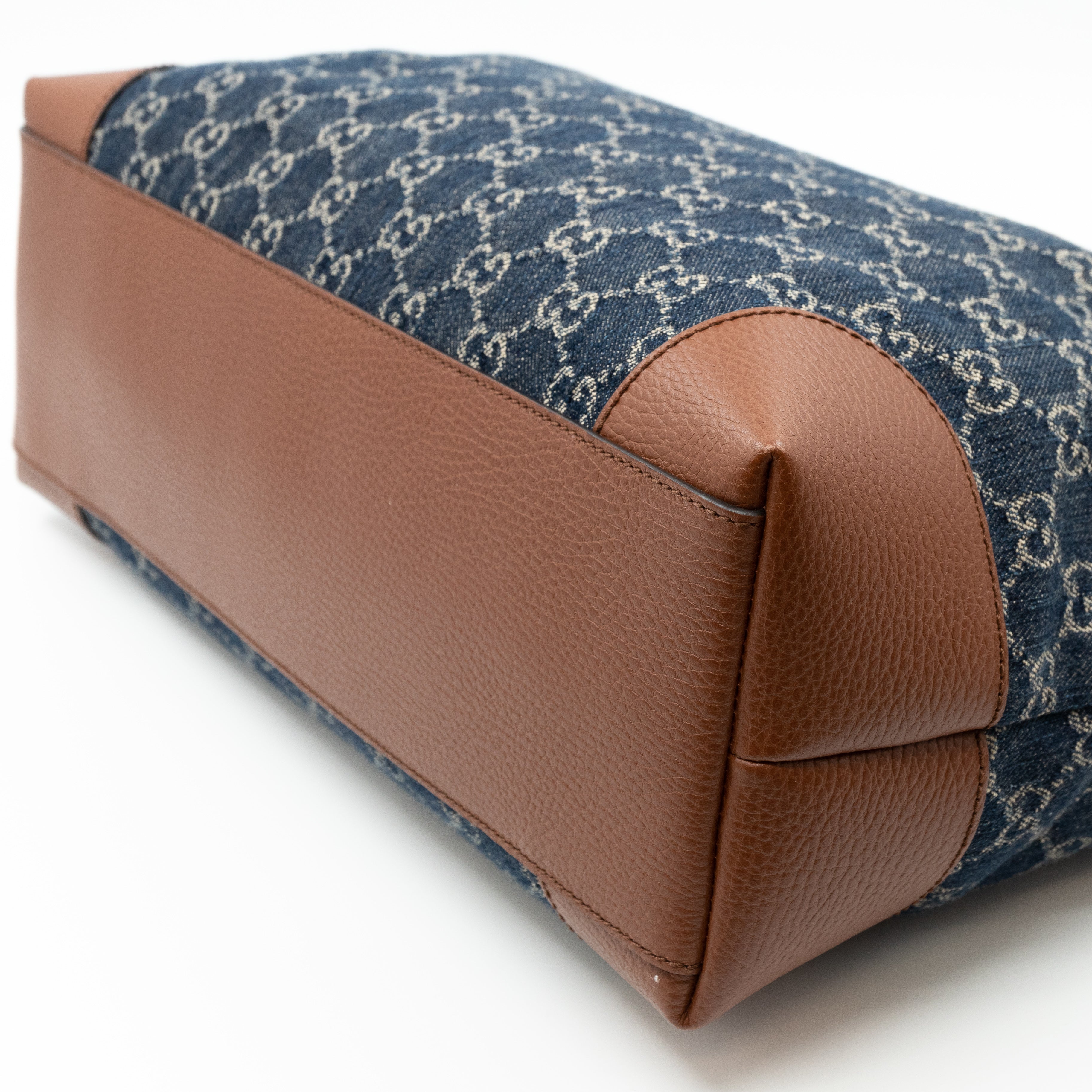 Ophidia GG Medium Tote Blue Denim