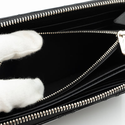 Lady Dior Voyageur Wallet Black Patent Leather