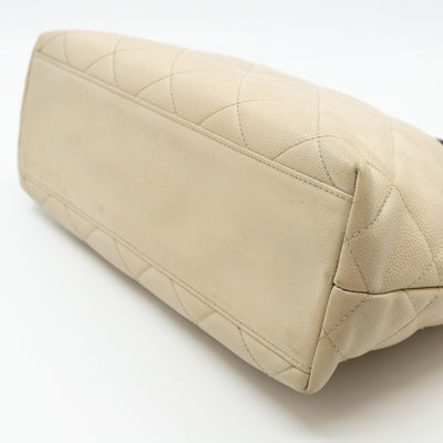 CC Tote Tortoise Handle Beige Caviar