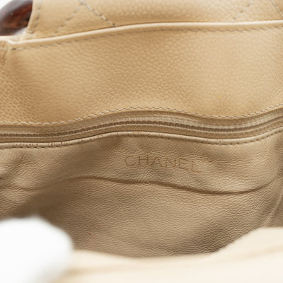 CC Tote Tortoise Handle Beige Caviar