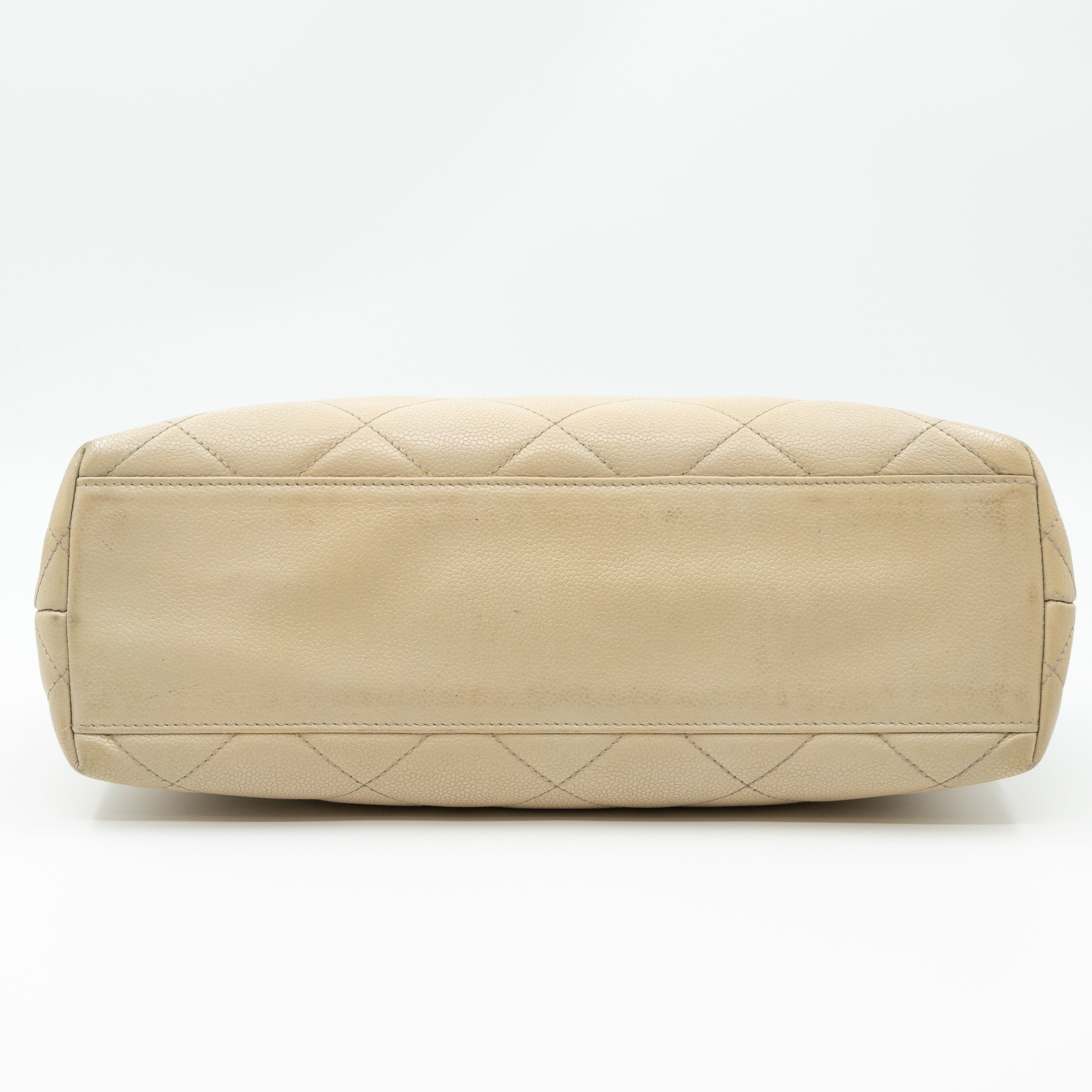 CC Tote Tortoise Handle Beige Caviar