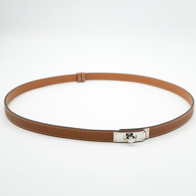 Kelly 18 mm Belt Adjustable Gold Leather