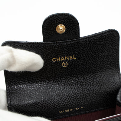 Classic Flap Card Case Black Caviar