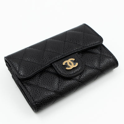 Classic Flap Card Case Black Caviar