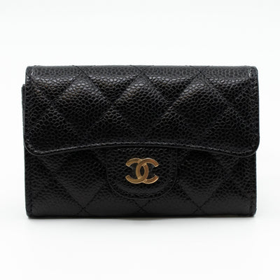 Classic Flap Card Case Black Caviar