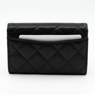 Classic Flap Card Case Black Caviar