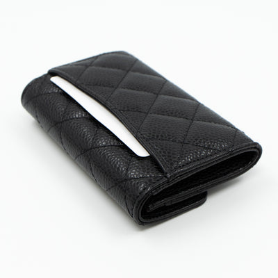 Classic Flap Card Case Black Caviar