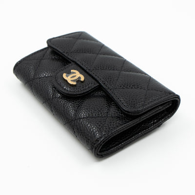 Classic Flap Card Case Black Caviar