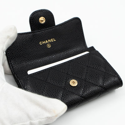 Classic Flap Card Case Black Caviar