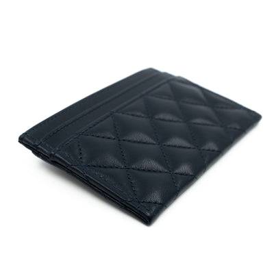 Boy Classic Card Holder Navy Blue Leather