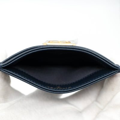 Boy Classic Card Holder Navy Blue Leather