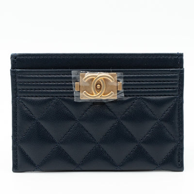 Boy Classic Card Holder Navy Blue Leather