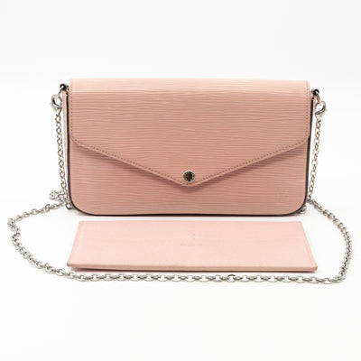 Pochette Felicie Epi Leather Rose Ballerine