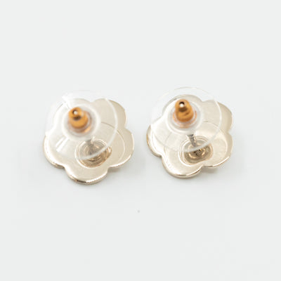 Camellia Pearl Earrings Light Gold