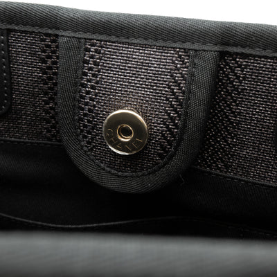 Deauville Small Tote Black Canvas Gold