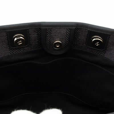 Deauville Small Tote Black Canvas Gold