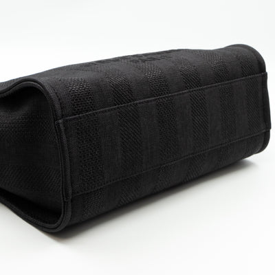 Deauville Small Tote Black Canvas Gold