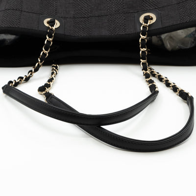 Deauville Small Tote Black Canvas Gold