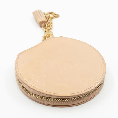 Round Coin Purse Vernis Rose Florentine