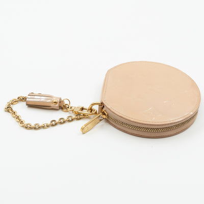 Round Coin Purse Vernis Rose Florentine