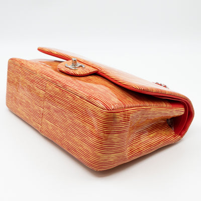 Classic Double Flap Jumbo Orange Striped Silver