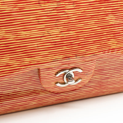 Classic Double Flap Jumbo Orange Striped Silver