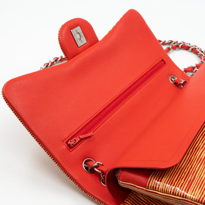 Classic Double Flap Jumbo Orange Striped Silver
