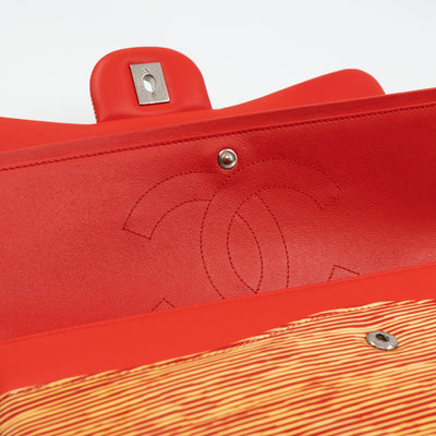 Classic Double Flap Jumbo Orange Striped Silver