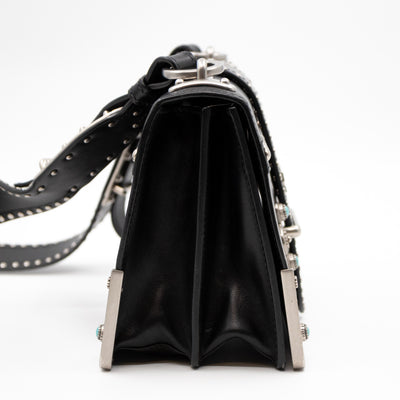 Cahier Studded Black Leather