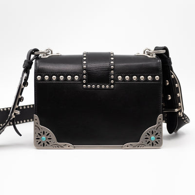 Cahier Studded Black Leather