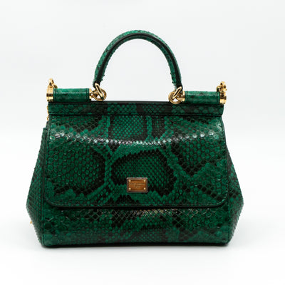 Sicily Small Green Snakeskin
