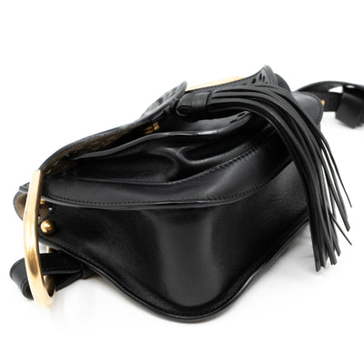 Hudson Mini Black Perforated Leather