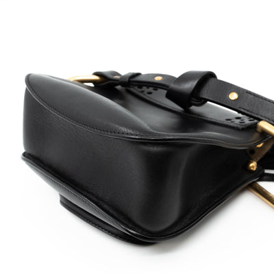 Hudson Mini Black Perforated Leather