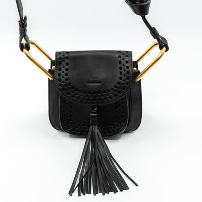 Hudson Mini Black Perforated Leather