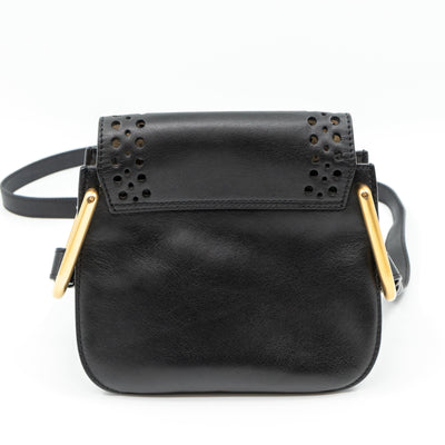 Hudson Mini Black Perforated Leather