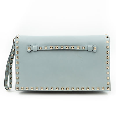 Rockstud Flap Clutch Light Blue