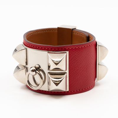 Collier de Chien Red Silver Bracelet