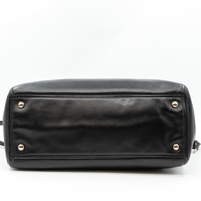 Soft Satchel Double Zip Black Leather