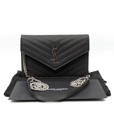 Envelope Chain Wallet Anthracite Leather