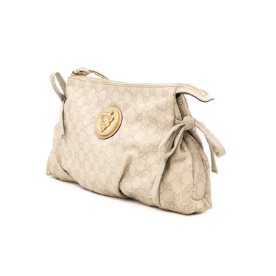 Hysteria Clutch Ivory Leather