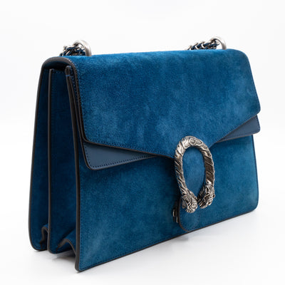 Dionysus Medium Blue Suede