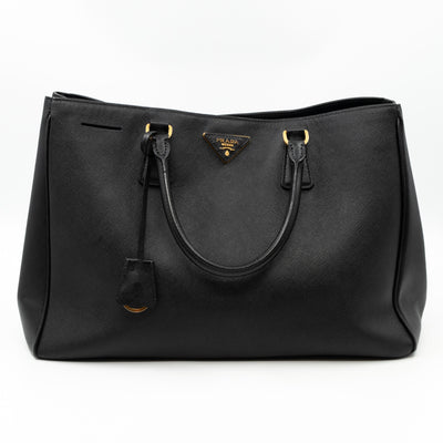 Large Open Tote Black Saffiano