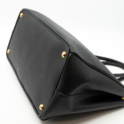 Large Open Tote Black Saffiano