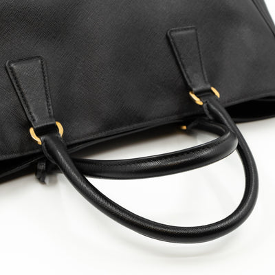 Large Open Tote Black Saffiano